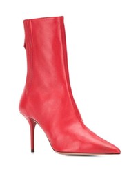 Красные кожаные ботильоны от Aquazzura