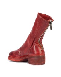 Красные кожаные ботильоны от Guidi