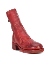 Красные кожаные ботильоны от Guidi