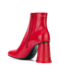 Красные кожаные ботильоны от MM6 MAISON MARGIELA