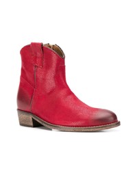 Красные кожаные ботильоны от Via Roma 15