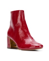 Красные кожаные ботильоны от Tory Burch