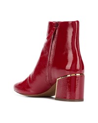 Красные кожаные ботильоны от Tory Burch