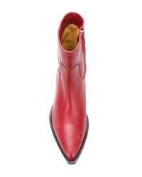 Красные кожаные ботильоны от The Seller