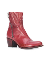 Красные кожаные ботильоны от Rocco P.
