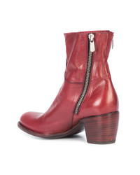 Красные кожаные ботильоны от Rocco P.