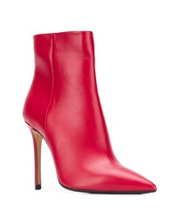 Красные кожаные ботильоны от The Seller