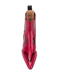Красные кожаные ботильоны от Sergio Rossi