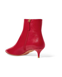 Красные кожаные ботильоны от Aquazzura