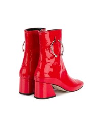Красные кожаные ботильоны от Dorateymur