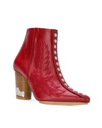 Красные кожаные ботильоны от Toga Pulla