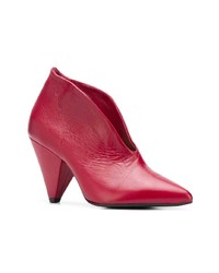 Красные кожаные ботильоны от The Seller