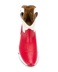 Красные кожаные ботильоны от Texas Robot