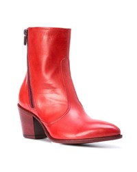 Красные кожаные ботильоны от Rocco P.