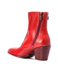 Красные кожаные ботильоны от Rocco P.