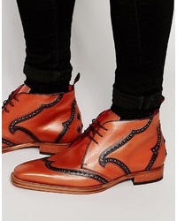 Красные кожаные ботинки дезерты от Jeffery West