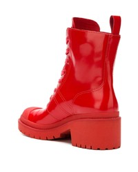 Женские красные кожаные ботинки на шнуровке от Marc Jacobs