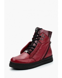 Женские красные кожаные ботинки на шнуровке от Hammerjack