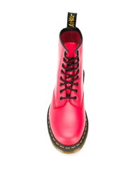 Женские красные кожаные ботинки на шнуровке от Dr. Martens