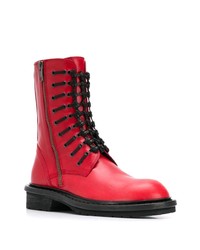 Женские красные кожаные ботинки на шнуровке от Ann Demeulemeester