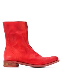 Мужские красные кожаные ботинки челси от A Diciannoveventitre