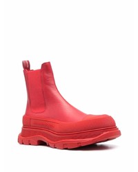 Мужские красные кожаные ботинки челси от Alexander McQueen