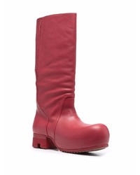 Мужские красные кожаные ботинки челси от Rick Owens