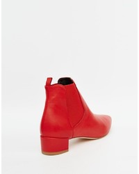 Женские красные кожаные ботинки челси от Miista