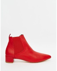 Женские красные кожаные ботинки челси от Miista