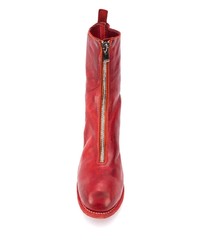 Мужские красные кожаные ботинки челси от Guidi