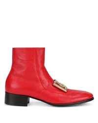 Мужские красные кожаные ботинки челси от Dolce & Gabbana