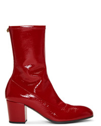 Мужские красные кожаные ботинки челси от Gucci