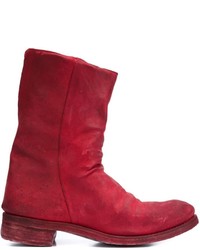 Женские красные кожаные ботинки от A Diciannoveventitre