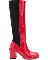 Женские красные кожаные ботинки от Aalto