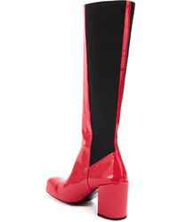 Женские красные кожаные ботинки от Aalto