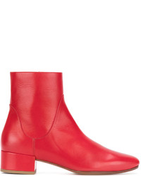 Женские красные кожаные ботинки от Francesco Russo