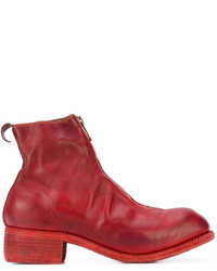 Женские красные кожаные ботинки от Guidi