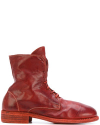Женские красные кожаные ботинки от Guidi