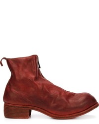 Мужские красные кожаные ботинки от Guidi