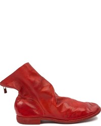 Мужские красные кожаные ботинки от Guidi