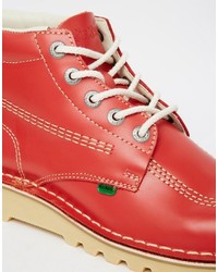 Мужские красные кожаные ботинки от Kickers