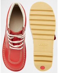 Мужские красные кожаные ботинки от Kickers