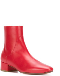 Женские красные кожаные ботинки от Francesco Russo