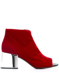 Женские красные кожаные ботинки от MM6 MAISON MARGIELA
