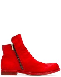 Мужские красные кожаные ботинки от Officine Creative
