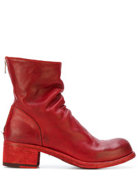 Женские красные кожаные ботинки от Officine Creative