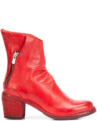 Женские красные кожаные ботинки от Officine Creative