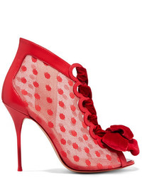 Женские красные кожаные ботинки от Sophia Webster