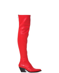 Красные кожаные ботфорты от Givenchy