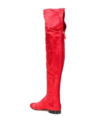 Красные кожаные ботфорты от Alberta Ferretti